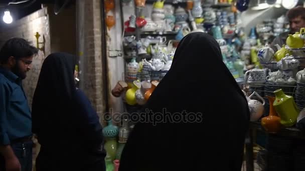 Iran Abyane 2016 Vita Serale Strade Abyane Uno Dei Centri — Video Stock