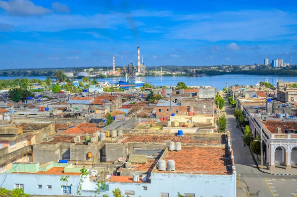 Panorama Desde Aire Ciudad Puerto Cuba — Foto de Stock
