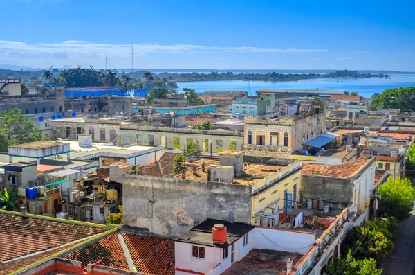 Vista Aérea Ciudad Portuaria Cuba — Foto de Stock