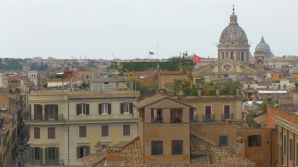 Bonito Horizonte Roma Centro Cidade Com Vista Panorâmica Famoso Marco — Vídeo de Stock