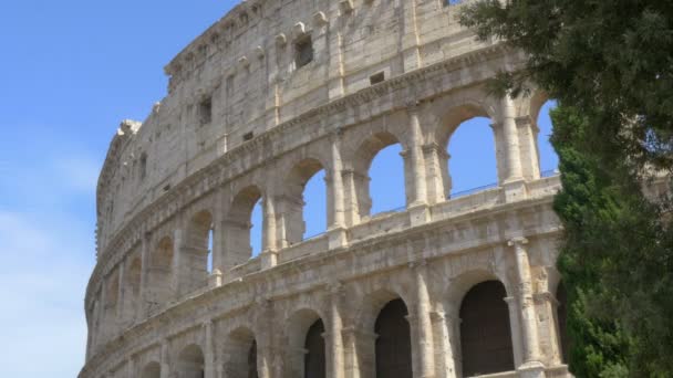 Panorama Del Antiguo Coliseo Roma Mayor Atracción Turística Italia Historia — Vídeos de Stock