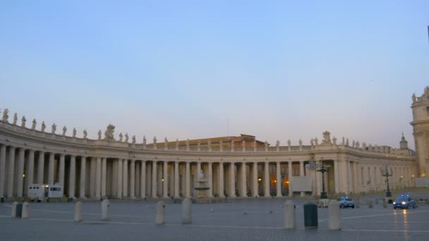 Panoramatické Náměstí Petra Katedrála Vatikánu Jedna Největších Turistických Náboženských Atrakcí — Stock video