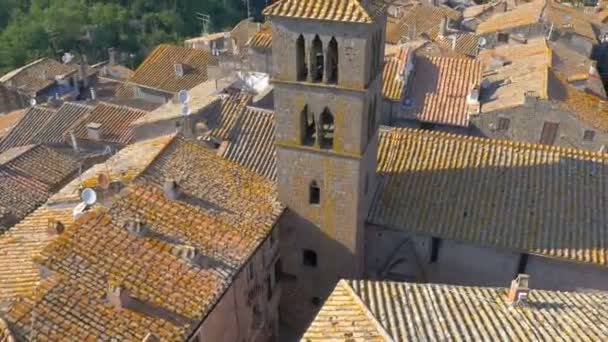 中世の美しい町の屋根の空気からパノラマ トスカーナ州 イタリア — ストック動画