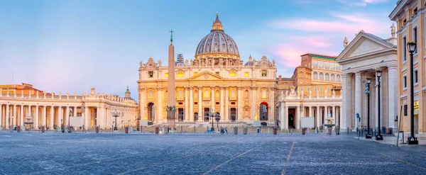 Panorama Praça Basílica São Pedro Vaticano Nascer Sol — Fotografia de Stock