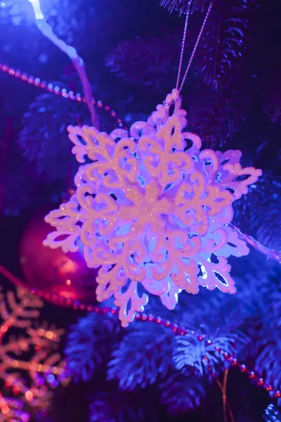 Árvore Natal Luzes Ornamento — Fotografia de Stock