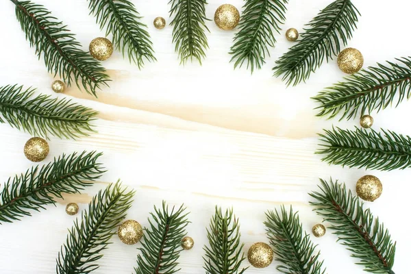 Christmas Fir Tree Wooden Background — Stock Photo, Image