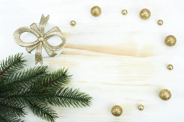 Abete Natale Sfondo Legno — Foto Stock