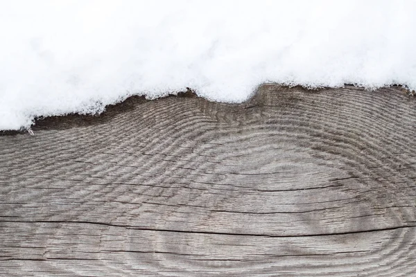 Textura Madera Con Nieve —  Fotos de Stock