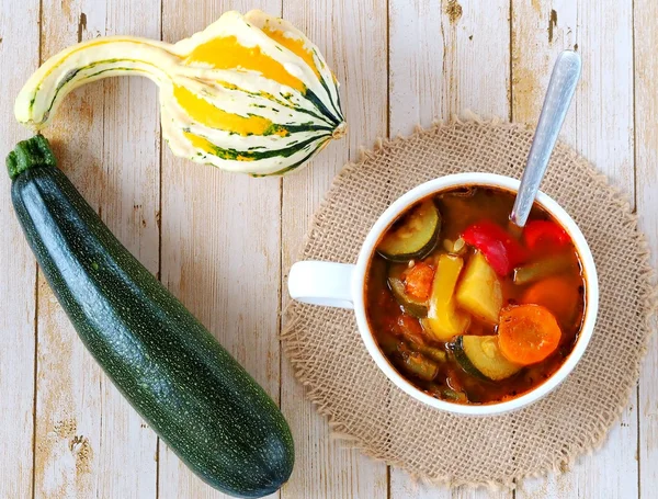 Minestrone soup made of autumn vegetables — Stock Photo, Image