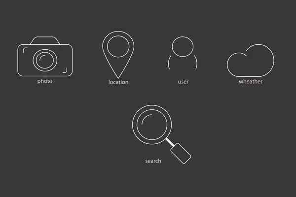 Web siteniz için kontur simgeler.