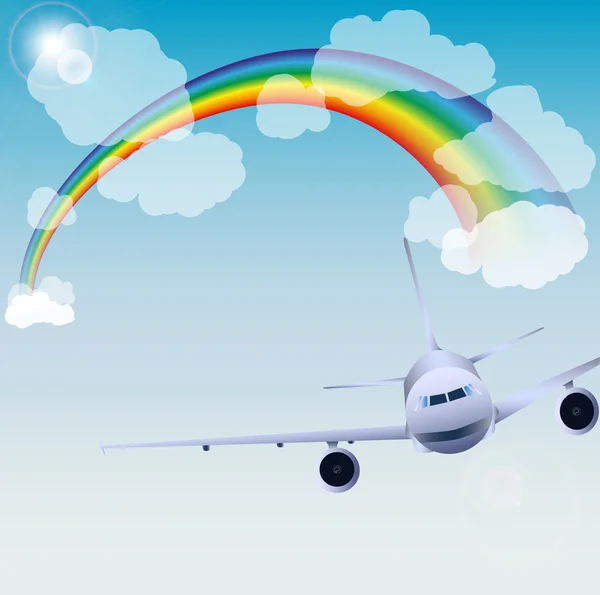 Gökyüzünde bir uçak 