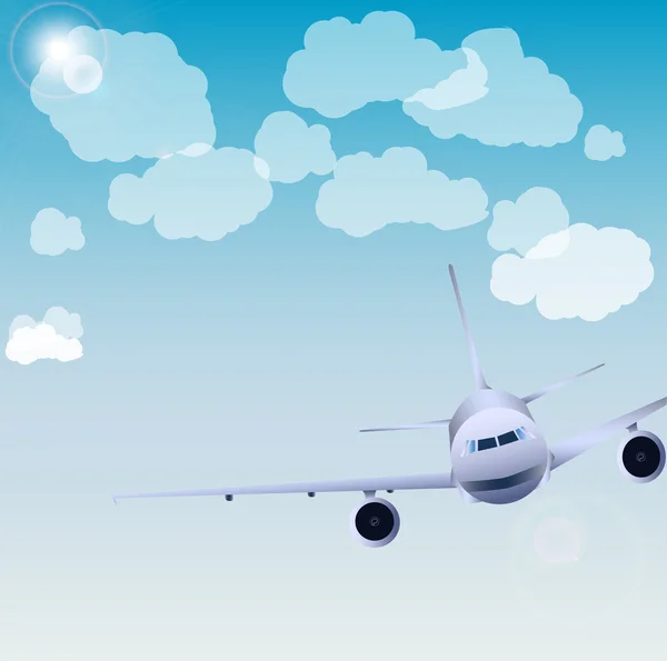 Gökyüzünde uçağın uçuş.