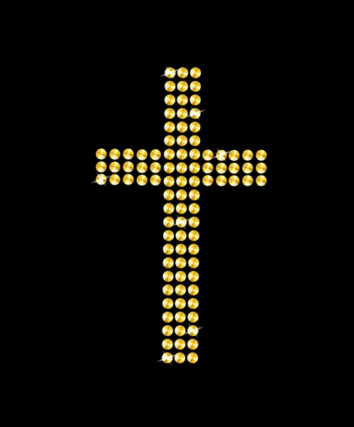 Katolik altın haç siyah arka plan üzerine.