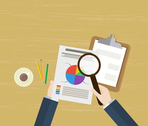 Masaüstü Üstten Görünüm iş. Düz vektör tasarımı.