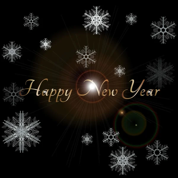 Tebrik kartı. Mutlu Noeller! Siyah arka plan üzerine izole kar tanesi Noel yıldızdan. 