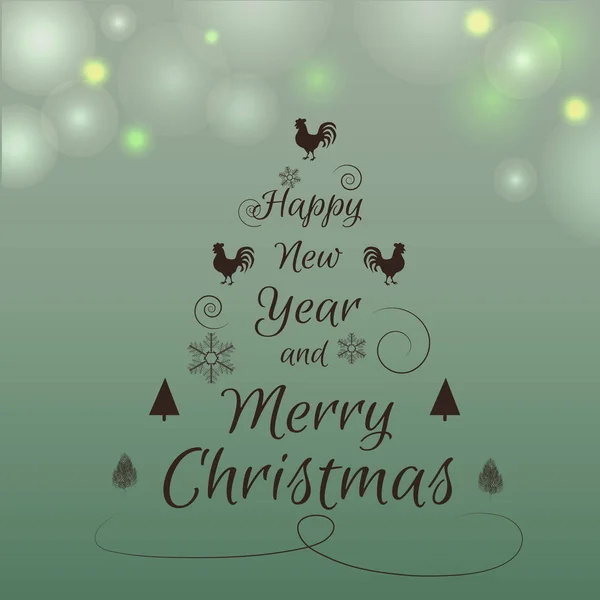 Neşeli Noel ve mutlu yeni yıl 2017 tebrik kartı, vektör çizim.