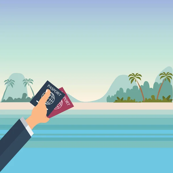 El Holdingtravel belge sahil. Düz vektör çizim