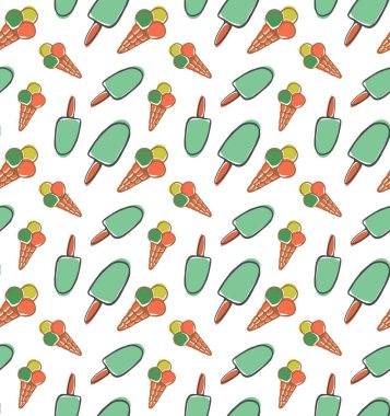 Dondurma vektörde stil doodle