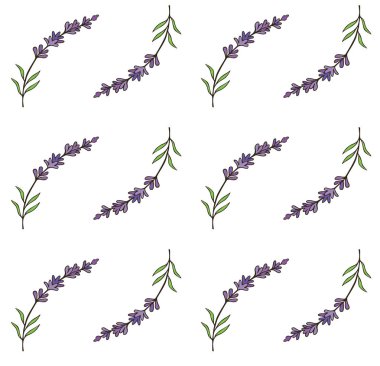  Vektör lavanta seamless modeli. Güzel Menekşe lavanta çiçekleri retro arka plan. Dikişsiz desen kumaş, kağıt için.