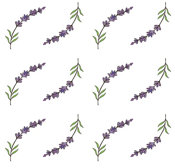 Vector lavendel naadloze patroon. Mooie paarse lavendel bloemen retro achtergrond. Naadloze patroon voor stof, papier. — Stockvector