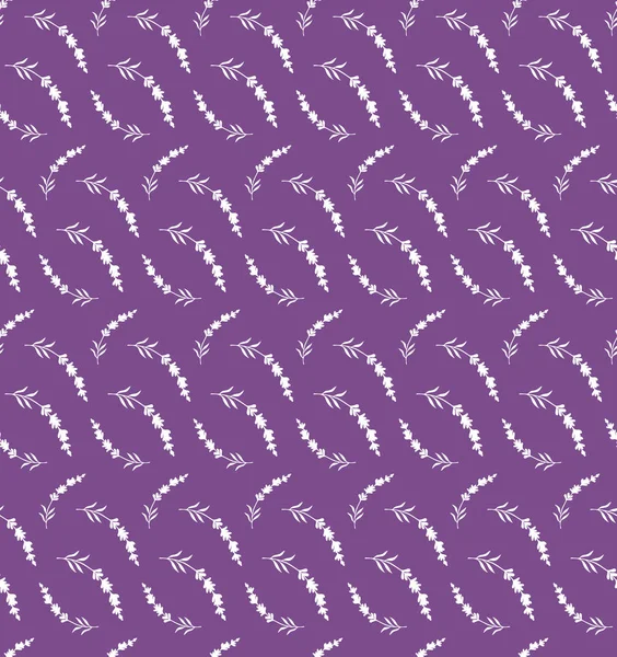 Vector lavendel naadloze patroon. Mooie paarse lavendel bloemen retro achtergrond. — Stockvector