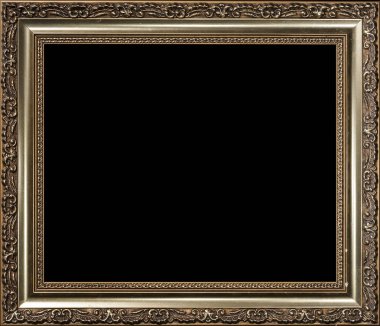 Dekoratif boş altın ahşap fotoğraf çerçevesi