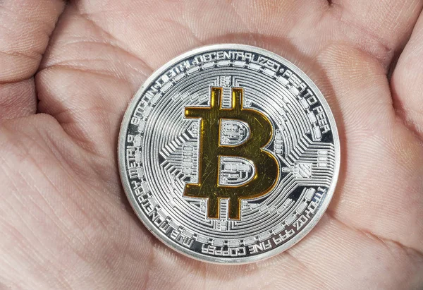 Ενιαίο νόμισμα Btc Bitcoin αφενός — Φωτογραφία Αρχείου