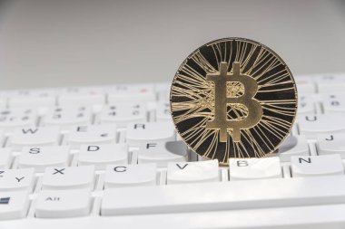 BTC Bitcoin sikke üzerinde klavye