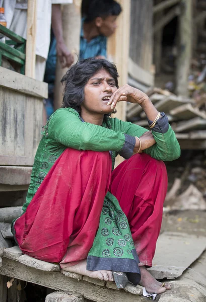 在她的思想在孟加拉国的女人 — 图库照片