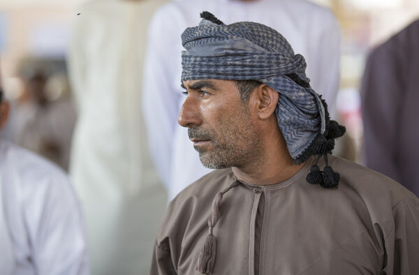Omni man in Nizwa goat market
