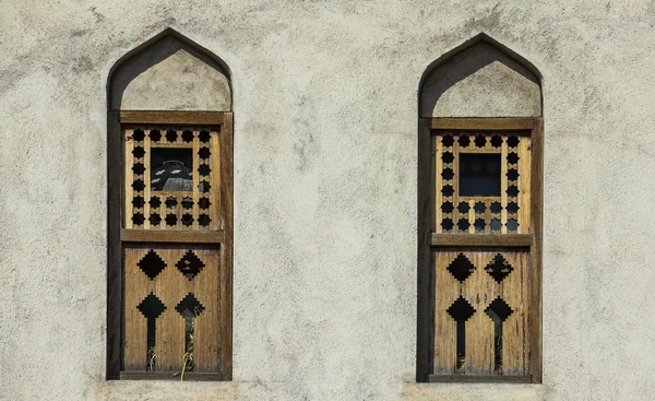 Traditional window frames in Nizwa — Stock Photo, Image