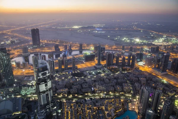 Città di Dubai da Burj Khalifa — Foto Stock