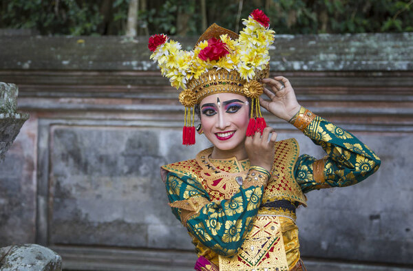 Balinese dancer in temple