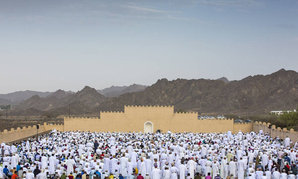 morning prayer in outdoor mosque