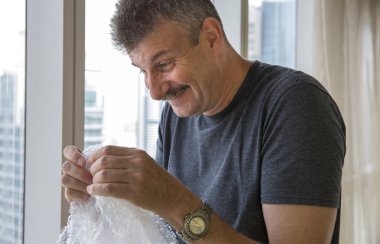 adam haşhaş kabarcık şal 