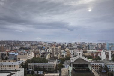 city of Ulaanbaatar with grey sky clipart