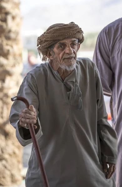 Nizwa Oman November 2017 Alter Omani Mann Freitag Ziegenmarkt — Stockfoto