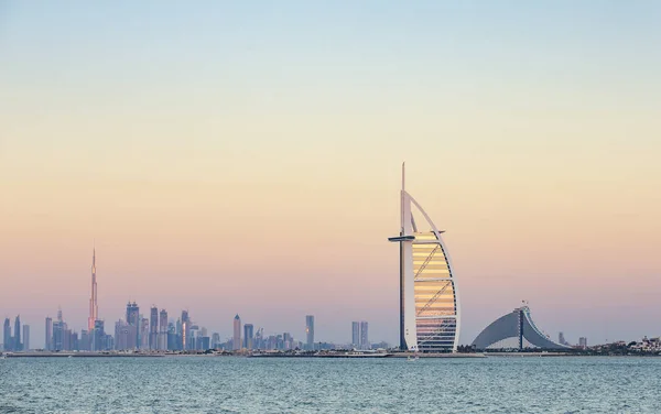 Dubai Emirados Árabes Unidos Janeiro 2018 Burj Arab Hotel Nascer — Fotografia de Stock