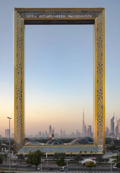 Dubai Emiratos Árabes Unidos Enero 2018 Dubai Edificio Marcos Amanecer — Foto de Stock