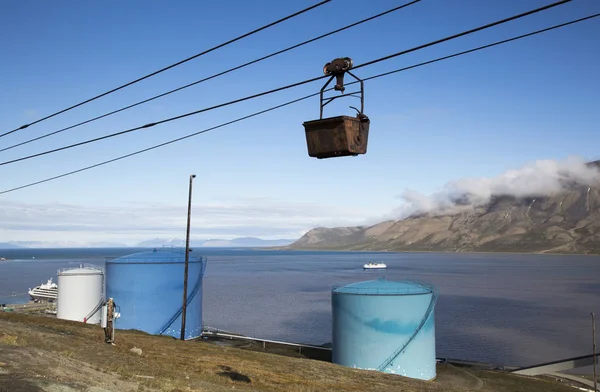 Antigua Mina Abandonada Ciudad Longyearbean Ártico Noruega —  Fotos de Stock