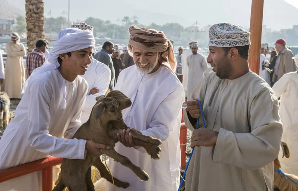 Nizwa Omán Února 2018 Scéna Tradiční Koza Aukce — Stock fotografie