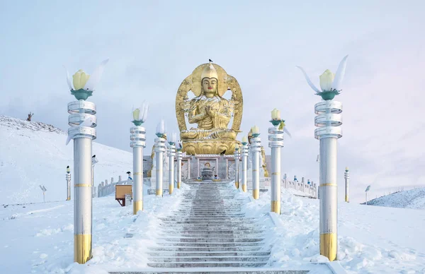 Statue Buddha Old Amarbayasgalant Monastery Iven Valley Selenge River Foot — Stock Photo, Image