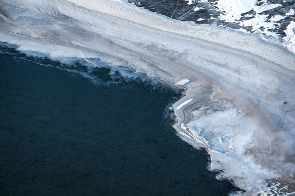 Παγωμένος Ποταμός Στην Μογγολική Χειμερινό Τοπίο — Φωτογραφία Αρχείου