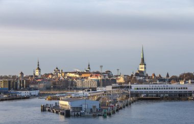 Tallinn şehir panoramik manzaralı 