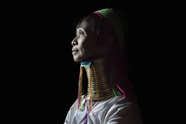Lake Inle Myanmar Noviembre 2014 Retrato Mujer Kayan Traje Tradicional —  Fotos de Stock