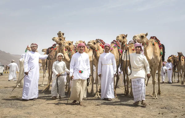 Umman Ibri Nisan 2018 Deve Yarışı Kırsal Omani Insanlara — Stok fotoğraf