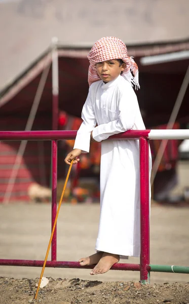 Ibri Oman April 2018 Omaanse Kid Bij Races Platteland — Stockfoto