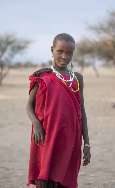 Arusha Tansania September 2017 Porträt Einer Jungen Massai Dame — Stockfoto