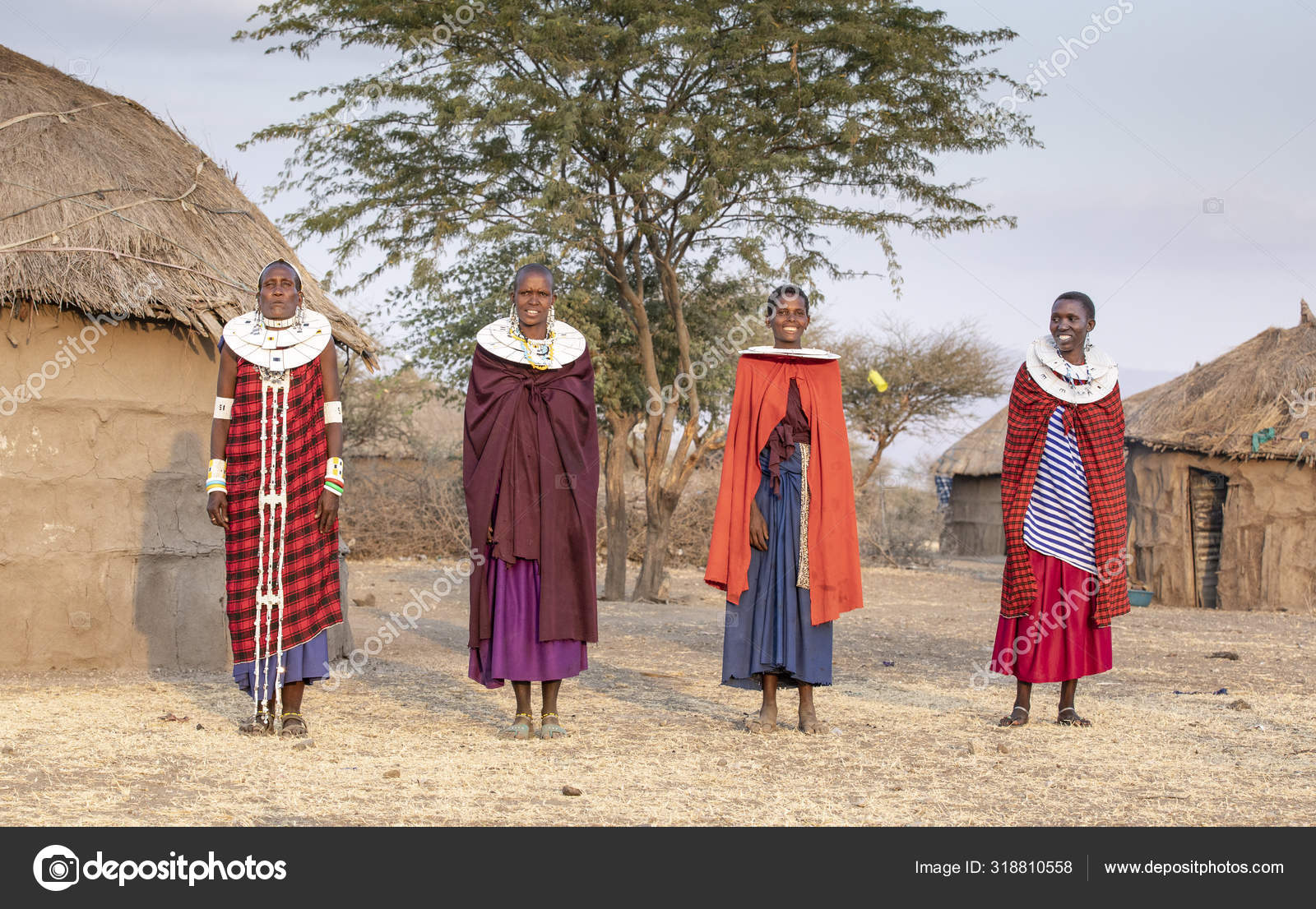 Arusha, Tanzania, 7th September 2019: beautiful maasai women in