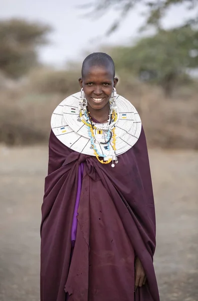 Arusha Tansania September 2019 Schöne Massai Frauen Traditioneller Kleidung Und — Stockfoto